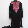 Kashmiri Kurta Set In Black Cashmilon For Women With Aari Kadhai Aanu
