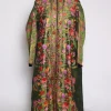 Long Coat Barzulla In Green Silk Jaal Kashmiri Aari Embroidery