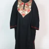Black Kashmiri Pheran Made With Cashmilon Featuring Floral Aari Kadhai