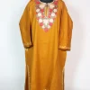 Yellow Kashmiri Pheran Comes With Cashmilon Wool Aari Embroidery Majnoo