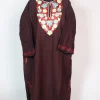 Wine Kashmiri Pheran Made With Cashmilon Wool Aari Kadhai Sobu
