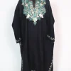 Fadiya Black Pheran Kashmiri Cashmilion Wool Aari Embroidery