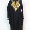 Black Kashmiri Pheran Cashmilion Wool Aari Kadhai Sadiya