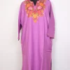 Mehru Pink Purple Kashmiri Pheran For Women with Aari work