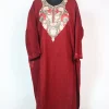 Maroon Kashmiri Pheran Features Aari Embroidery Sunder