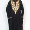 Black Sidra Kashmiri Pheran Cashmilion Wool Aari Embroidery