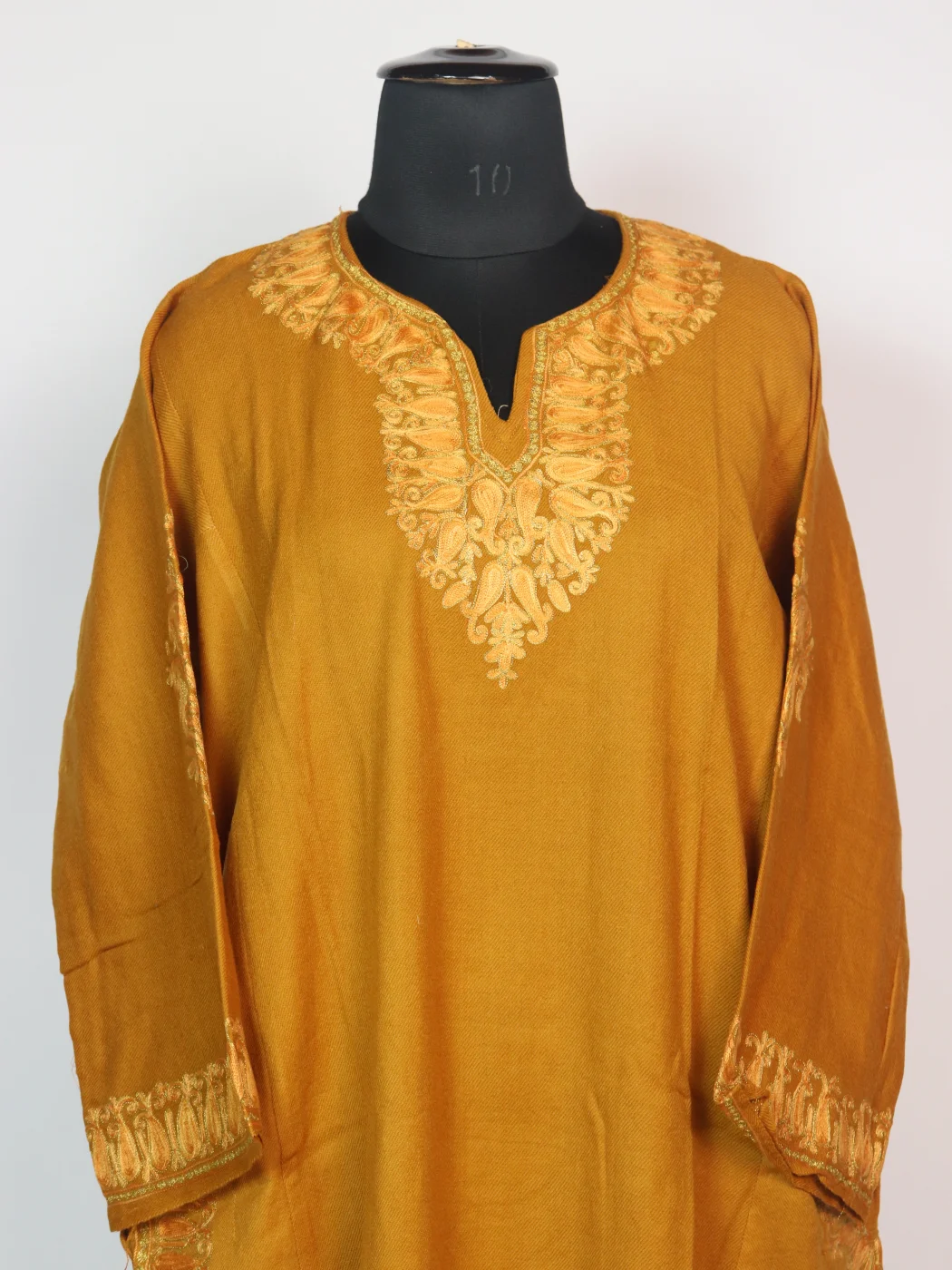 Yellow Kashmiri Pheran Cashmilion Wool Aari Work Haseen - Image 2
