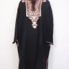 Nusrat Black Kashmiri Cashmilon Wool Pheran With Aari Embroidery