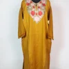 Yellow Kashmiri Pheran Cashmilion Wool Aari Kadhai Gulzar