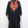 Sonamarg Black Kashmiri Cashmilon Wool Pheran For Women With Aari Embroidery