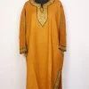 Mansoor Mustard Kashmiri Cashmilon Wool Womens Aari Work Pheran