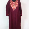 Purple Kashmiri Pheran Cashmilion Wool Aari Kadhai Firdous