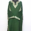 Safoora Green Kashmiri Cashmilon Wool Women Aari Embroidery Pheran