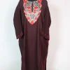 Kashmiri Wine Pheran In Cashmilion Wool Aari Embroidery Zooni