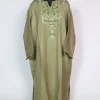 Desert Brown Kashmiri Cashmilon Wool Pheran Aari Embrodery Fadiya