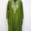 Shafiya Green Kashmiri Cashmilon Wool Pheran Aari Embroidery