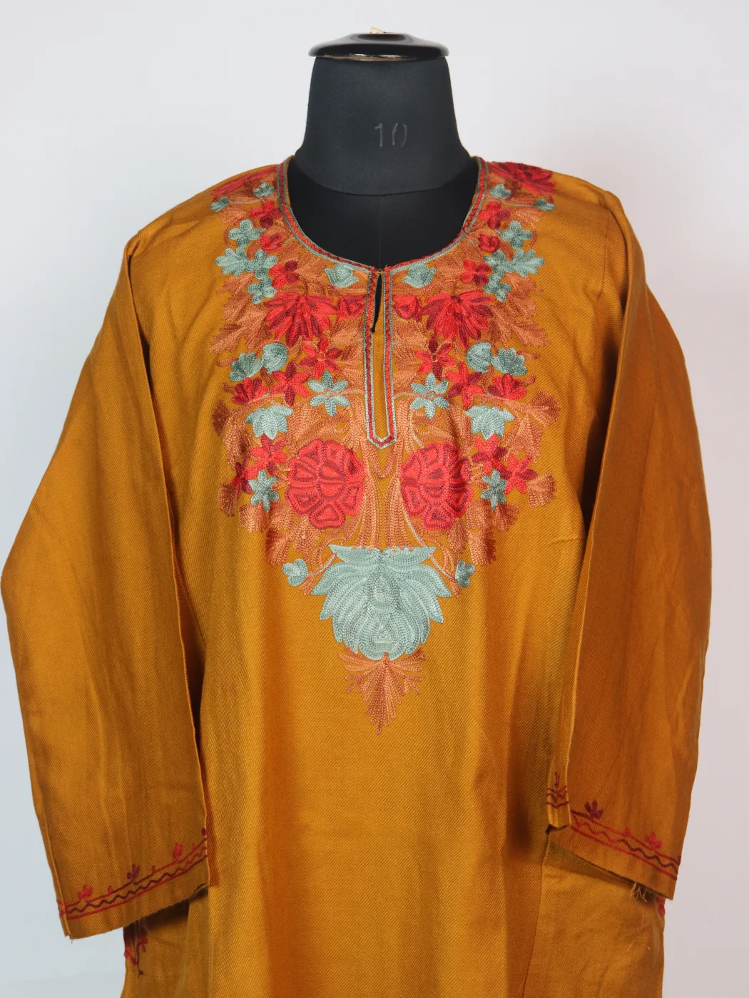 Yellow Kashmiri Pheran Cashmilion Wool Lajawaab Aari Kadhai - Image 2