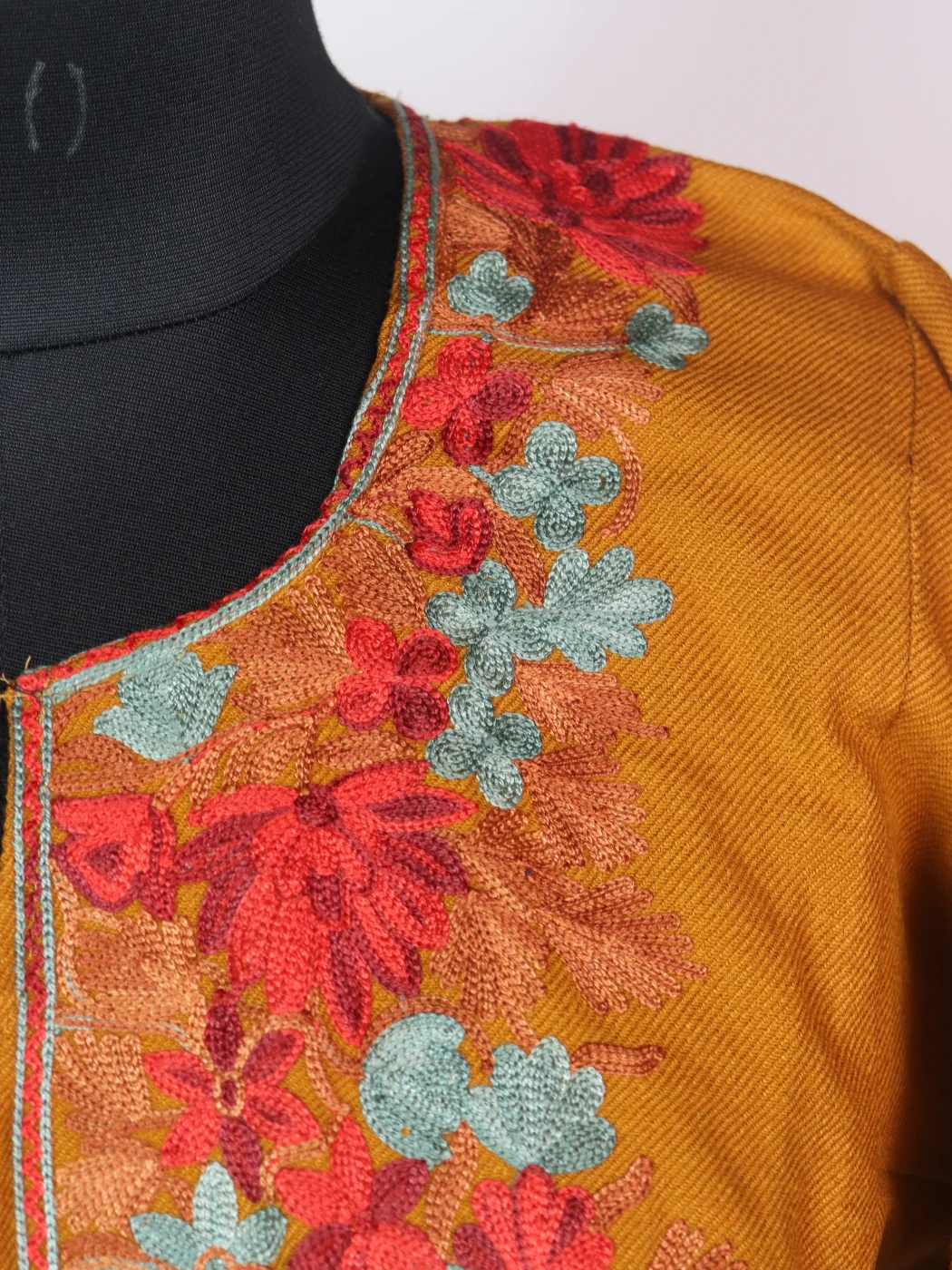 Yellow Kashmiri Pheran Cashmilion Wool Lajawaab Aari Kadhai - Image 3
