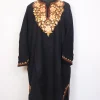Anwar Black Kashmiri Cashmilon Wool Pheran Aari Kadhai