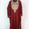 Maroon Kashmiri Pheran Cashmilion Wool Aari Kadhai