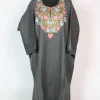 Grey Kashmiri Pheran Cashmilion Wool Aari Embroidery Kulsum