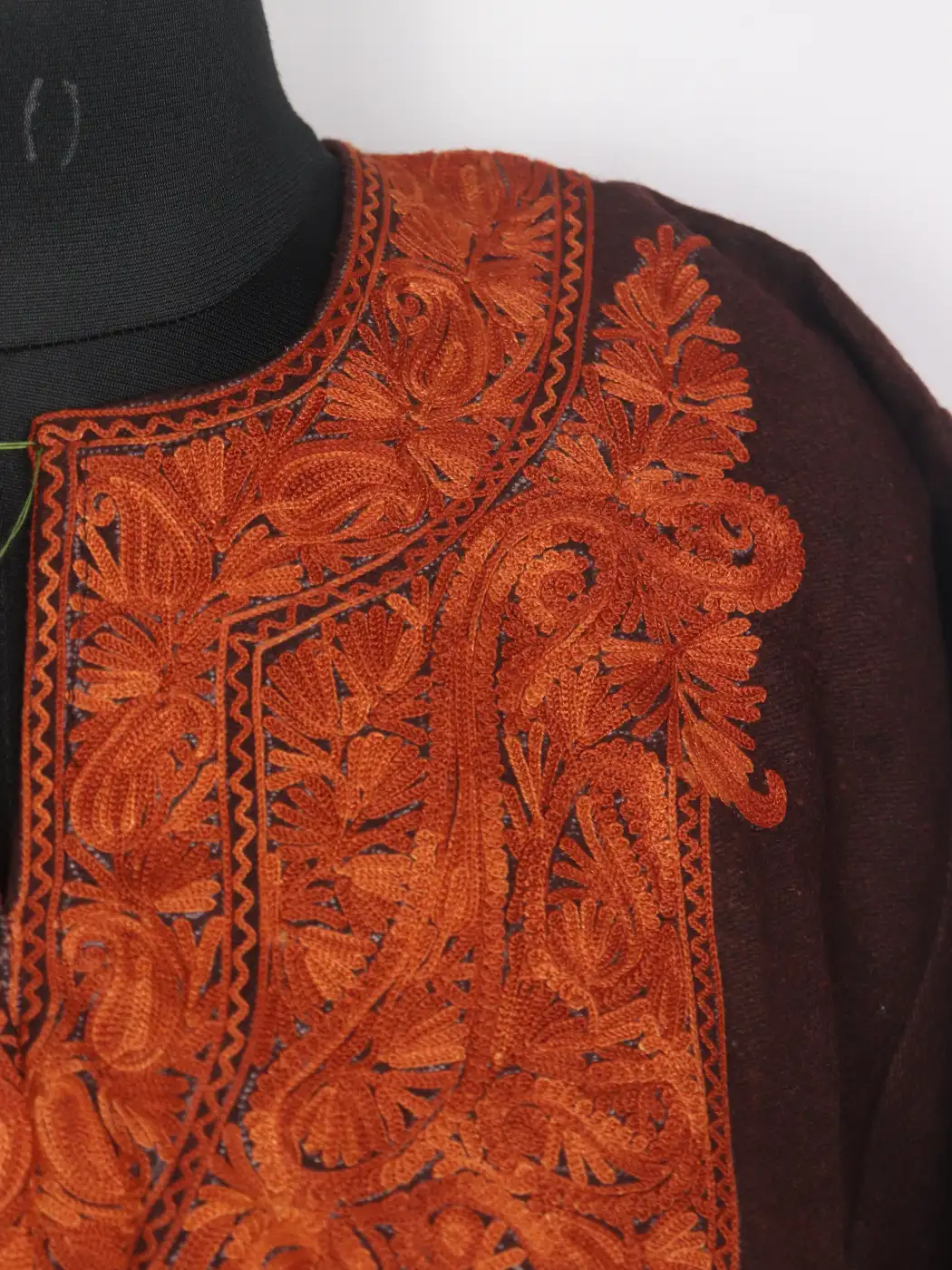 Mansha Wine Kashmiri Pheran For Women With Aari work - Image 3