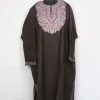 Kongposh Brown Tweed Kashmiri Pheran With Aari work
