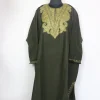 Zohra Green Tweed Kashmiri Pheran for Women With Aari Work