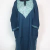 Lamees Kashmiri Pheran In Raffal Wool With Aari And Zari Embroidery | Navy Blue