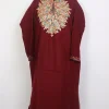 Mahira Aari Embroidered Kashmiri Cashmilon Maroon Pheran