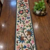 Shrunzfall Handmade Kashmiri Wool Thread Embroidery Chain Stitch Runner 5*1ft