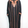 Humaira Kashmiri Pheran In Raffal Wool With Botte Tilla Embroidery | Black