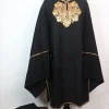 Mahjabeen Kashmiri 3 Piece Pheran Set In Cashmilon Wool With Tilla Embroidery | Black