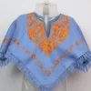 Baby Girls Kashmiri Poncho In Cashmilon With Aari Work  | Blue | Aleena