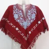 Anisa Kashmiri Poncho In Cashmilon With Aari Work For Baby Girls | Maroon