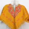 Naima Kashmiri Poncho In Cashmilon With Aari Work For Baby Girls | Mustard