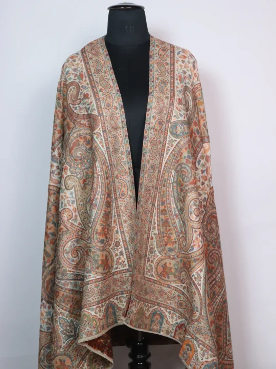 Aisha Kashmiri Shawl with Kani Pattern Design for Women in Wool - Image 2