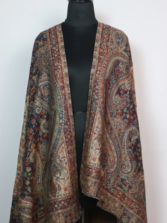 Kashmiri Shawl with Kani Pattern Design for Women in Wool | Aisha - Image 2