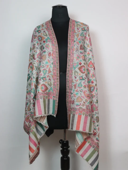 Kashmiri Kani Work Stole In Fine Wool For Women| Aneesa