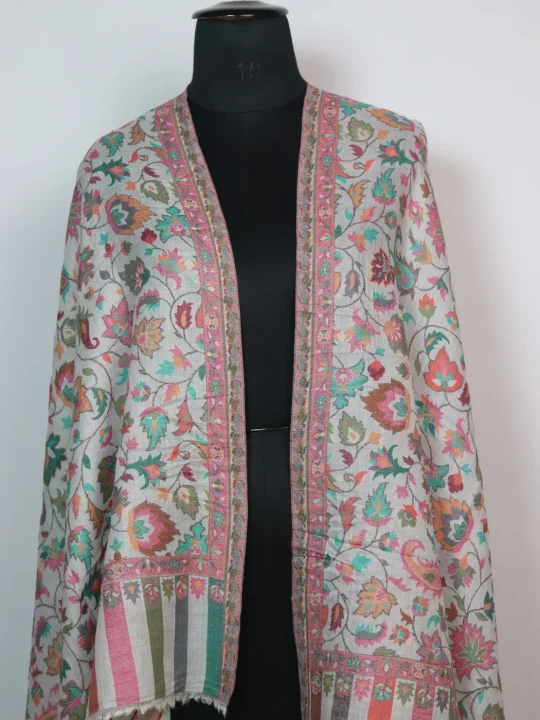 Aneesa Kashmiri Stole With Kani Pattern Design In Fine Wool For Women - Image 2