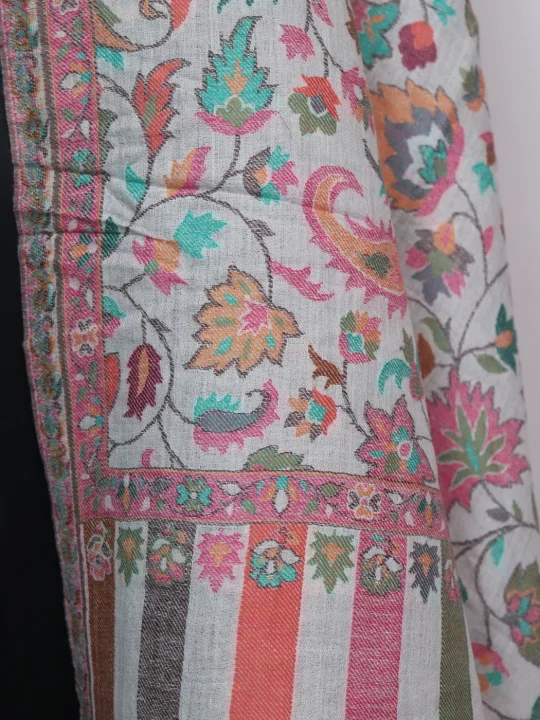 Aneesa Kashmiri Stole With Kani Pattern Design In Fine Wool For Women - Image 3