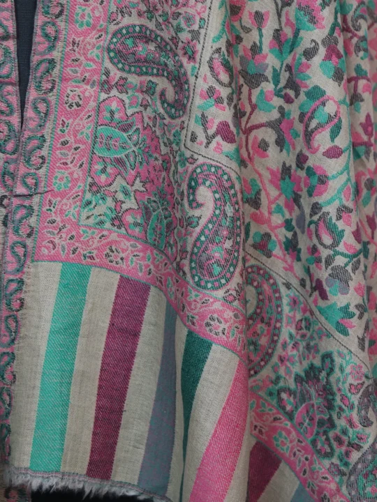 Kashmiri Stole Aneesa With Kani Pattern Design In Fine Wool For Women - Image 3