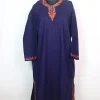 Kashmiri Pheran Azra In Cashmilon wool With Aari Embroidery | Navy Blue