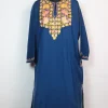 Mahnoor Kashmiri Pheran In Cashmilon wool With Aari Embroidery | Blue