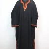 Kashmiri Pheran In Cashmilon wool With Aari Embroidery | Black | Azra