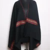 Kashmiri Stole In Black  Polywool With Hand Sozni And Tilla Work | Nasreen