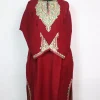 Elina Kashmiri Pheran in Cashmilon with Sleeve Point Aari Embroidery | Wine