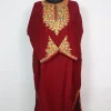 Maroon Kashmiri Pheran in Cashmilon with Sleeve Point Aari Embroidery | Elina