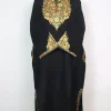 Kashmiri Pheran Elina in Cashmilon with Sleeve Point Aari Embroidery | Black