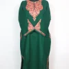 Elina Kashmiri Pheran with Sleeve Point Aari Work in Cashmilon  | Green